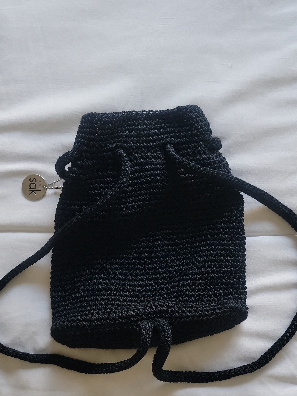The Sak Black Crochet Drawstring Crossbody